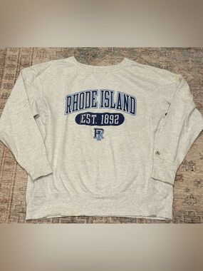 Rhode Island Crewneck Sweatshirt - Heather Gray large est 1892 RI COLLEGE LOGO